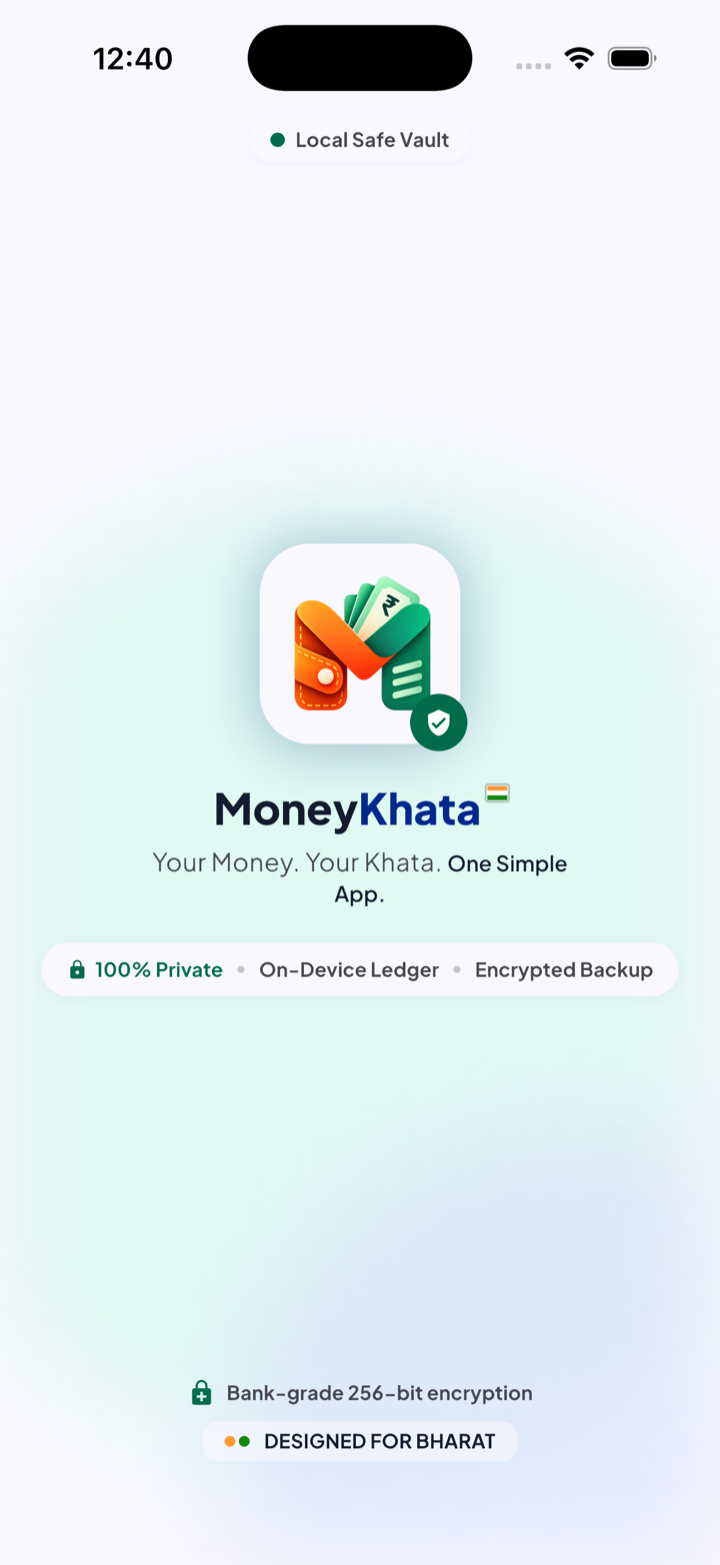 MoneyKhata splash screen